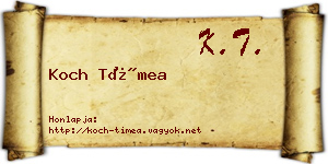 Koch Tímea névjegykártya
